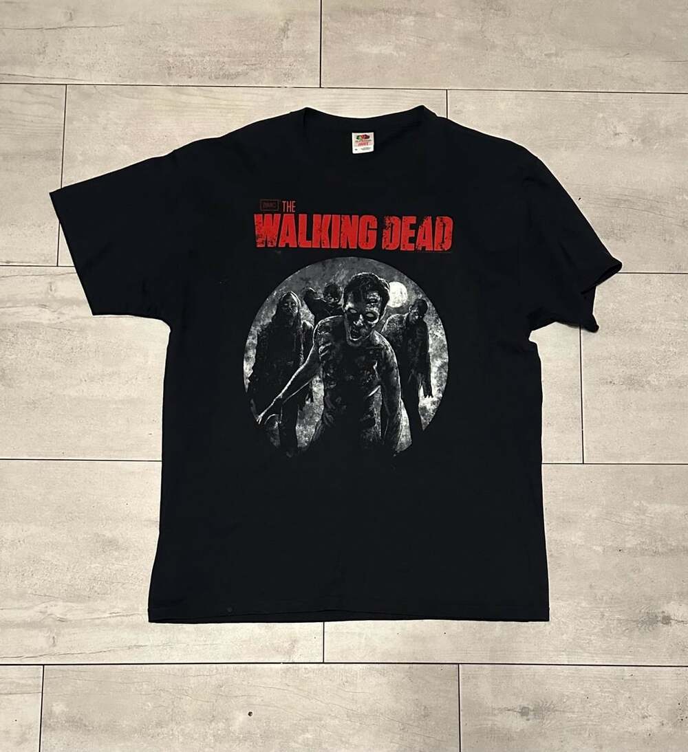 Fruit of the Loom The Walking Dead T-Shirt Size XL Black Zombie Graphic